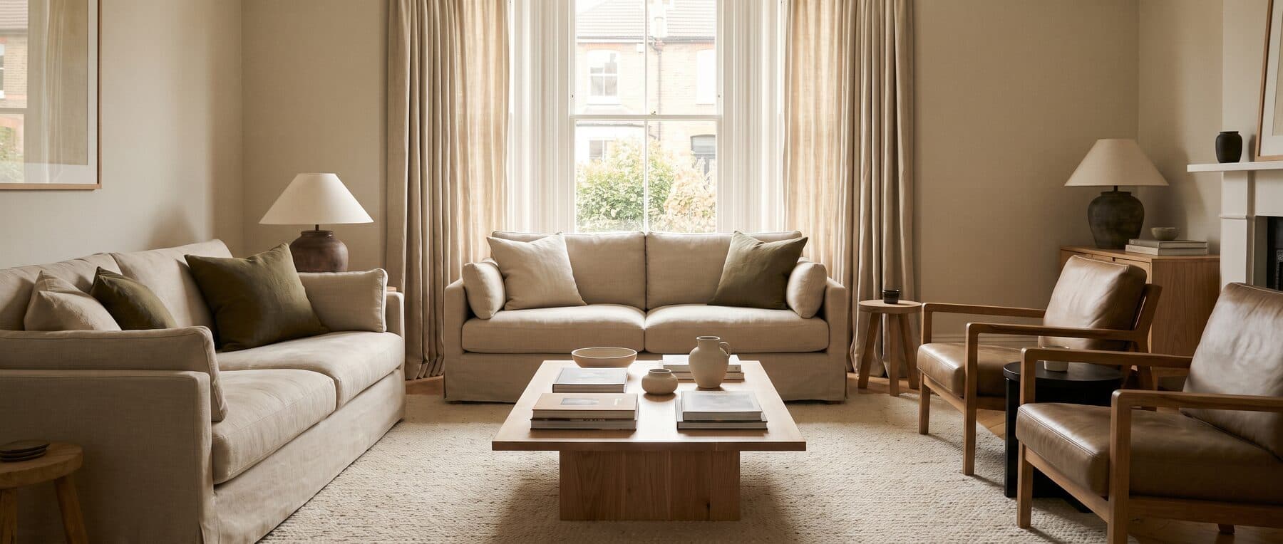 A well-presented sitting room staged for a new tenancy